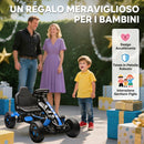 Go Kart a Pedali per Bambini 3-6 Anni 50 kg Portata con Portabicchieri e Ruote in EVA Antiscivolo Blu      