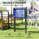 Lampada Antizanzare per Esterno a Energia Solare con 60 LED e Rete di Protezione Nero     