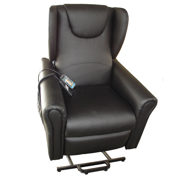acquista Fauteuil Relax Électrique Tea avec Lifter Lift 2 Moteurs Massants en Simili Cuir Noir