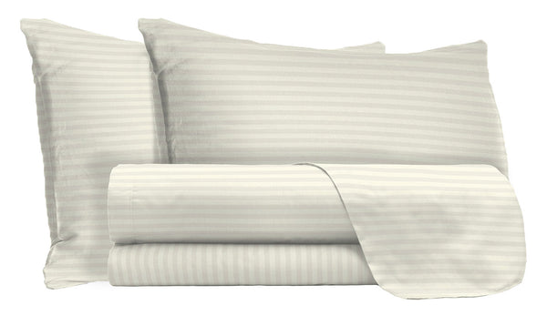 prezzo Parure de lit double dessus et dessous et taies d'oreiller en satin de polyester crème