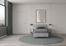 Letto Singolo Ankel Testata Doghe Inclinata  Cemento Varie Misure