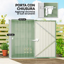 Casetta da Giardino Porta Attrezzi 100x104x160 cm con Porta in Acciaio Galvanizzato Verde Chiaro      