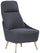 Fauteuil Rembourré en Tissu avec Pieds en Acier Tosini Memphis Gris Foncé