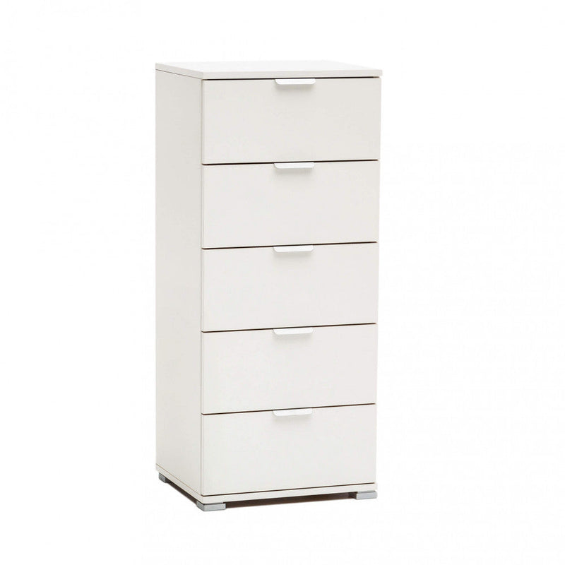 Mobiletto 5 Cassetti Bianca 45x38x103 h cm in Truciolare bilaminato Bianco