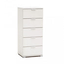 Mobiletto 5 Cassetti Bianca 45x38x103 h cm in Truciolare bilaminato Bianco