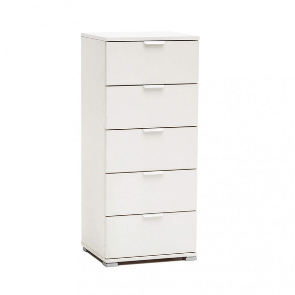 Armoire Blanche 5 Tiroirs 45x38x103 h cm en Aggloméré Bilaminé Blanc sconto