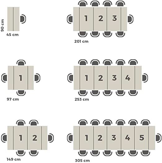 Consolle Allungabile 51/300x90x77 cm Pratika Ardesia