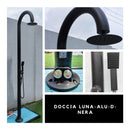 Doccia da Giardino in Alluminio Soffione Rotondo e Doccino Sined Luna Alu D Nero 
