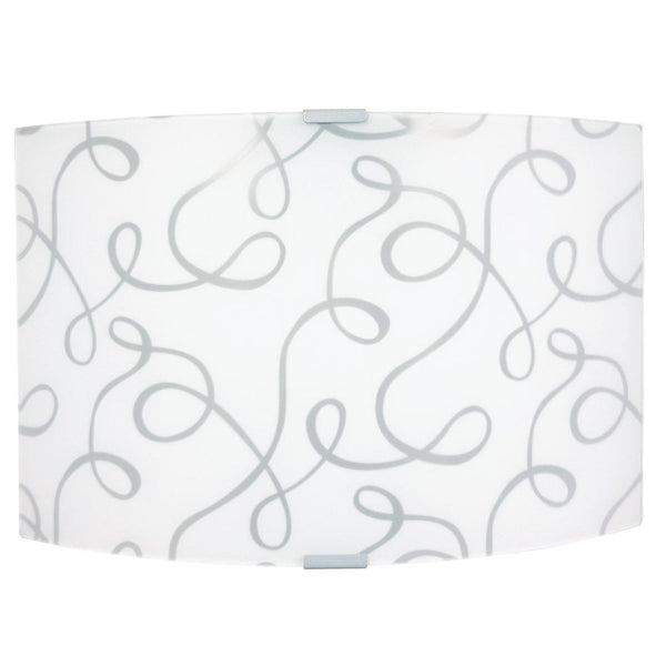 acquista Applique 1xE27 Chrome Finitions Plaque de Verre Blanc Décoré Fantasi E-Energy Marilena