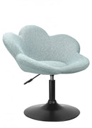 Set 2 Poltroncine da Soggiorno 69x55x69/81 cm in Schiuma Poliuretanica Fleur Nero-Acquamarina