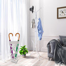 Portaombrelli da Ingresso Design Floreale Quadrato 15,5x15,5x49 cm in Ferro Bianco 