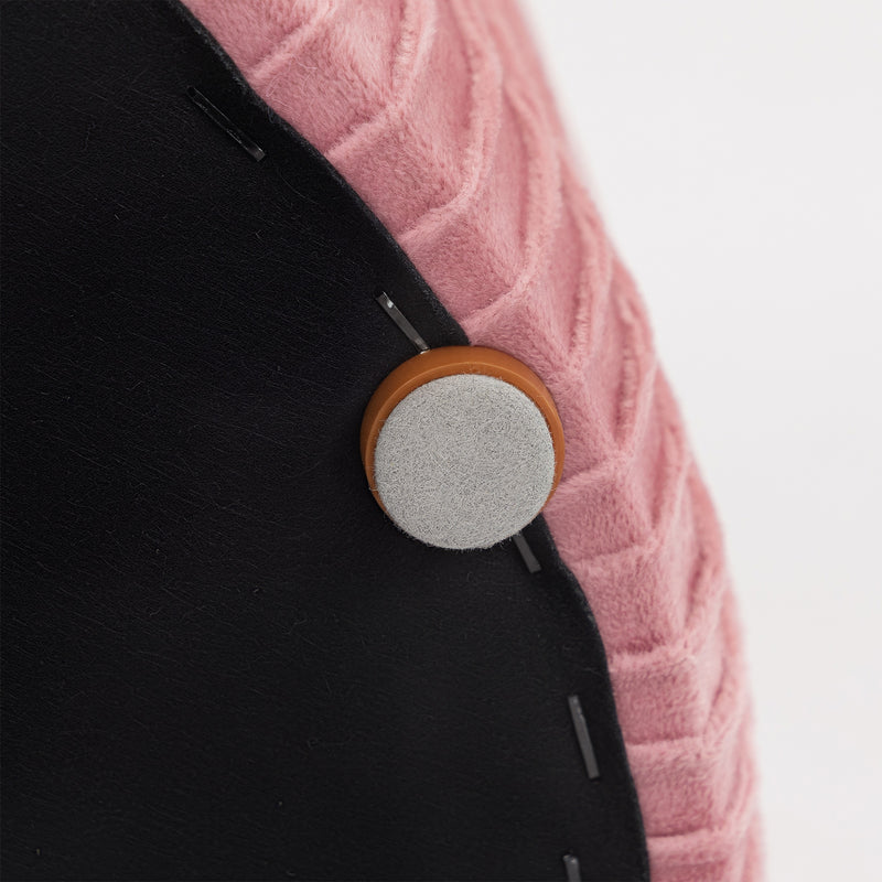 Set 2 Pouf Poggiapiedi Rotondi Impilabili Contenitore da 34.8L Imbottiti con Rivestimento in Velluto Rosa      