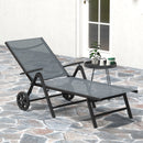 Lettino Prendisole da Giardino Pieghevole 72x158x84 cm Reclinabile in 5 Posizioni in Metallo e Textilene Grigio  