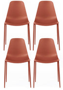 Set 4 Sedie 49x48,5xH88 cm in Polipropilene Frida Ruggine