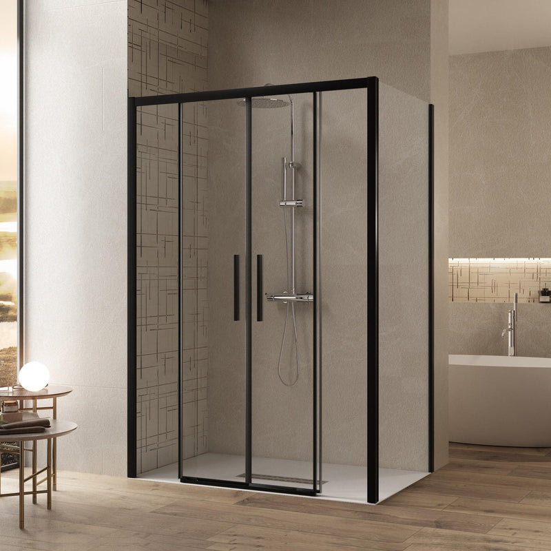 Box Doccia Angolare 2 Ante Scorrevoli in Cristallo Trasparente 6mm H195 Bonussi Eliane Varie Misure