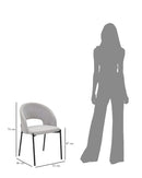 Set 2 Sedie Helsinki 51x80x53 cm in Tessuto Grigio/Nero