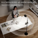 Lampada da Terra LED 22x166 cm con Telecomando Regolazione Luminosità e Temperatura in Acciaio Nero      