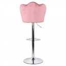 Set 2 Sgabelli 38x38x60/80 cm in Velluto Base Cromata Cipria