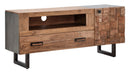 Porta Tv Mumbai 145x40x62 cm in Legno di Acacia e in Ferro Marrone e Nero