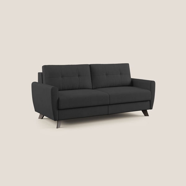 Canapé lit 3 places 208x97x96 cm en tissu noir acquista