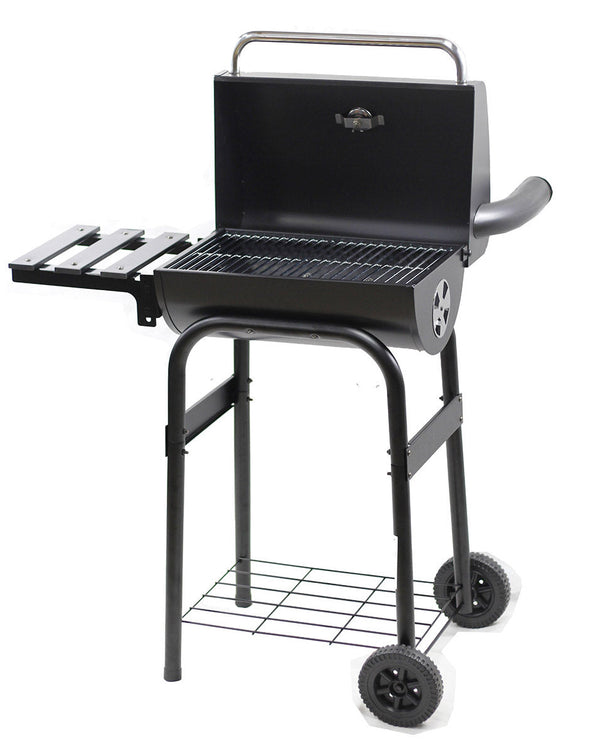 acquista Barbecue a Carbone con Affumicatore 84x48x116 cm in Acciaio con Ruote Saturnino