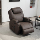 Poltrona Relax Massaggiante Reclinabile con 8 Punti Massaggio e 5 Modalità 84x92x109 cm Marrone Scuro   