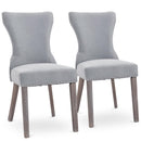 Set 2 Sedie Imbottite 45x66x92,5 cm in Tessuto  Grigie