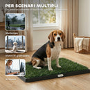 Tappetino Erboso Lavabile per Cani 76x50,5 cm con Erba Artificiale e Vassoio per Uso Interno ed Esterno       
