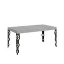 Tavolo Allungabile 120/380x90 cm Karamay Premium Cemento Gambe Antracite      