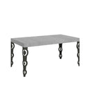 Tavolo Allungabile 120/380x90 cm Karamay Premium Cemento Gambe Antracite      