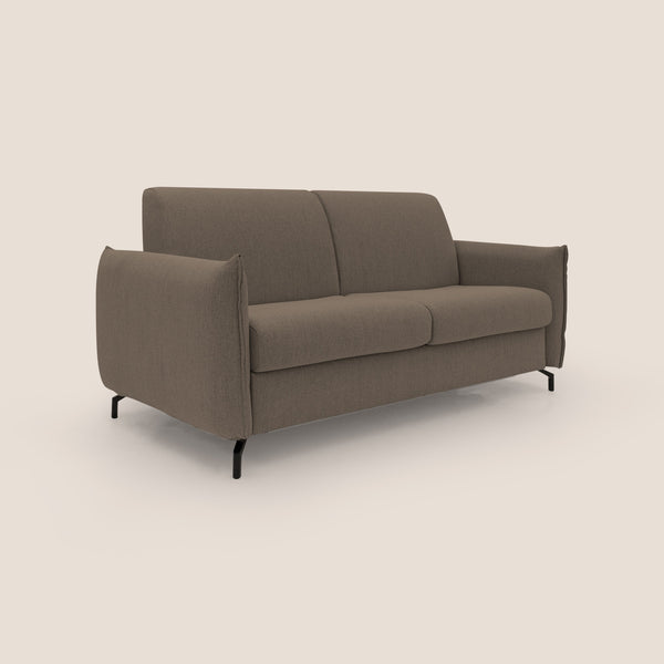 Divano Letto 3 Posti 215x95x96 cm in Tessuto Marrone sconto