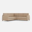 Divano Angolare 5 Posti 221x221x85 cm Karay in Tessuto Beige