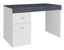 Scrivania 1 Anta 1 Cassetto 100x60x75 cm Sliding Bianco Lucido e Ardesia