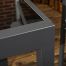 Tavolo Allungabile da Giardino 80-160x80x75 cm con Piano in Vetro e Alluminio Nero   