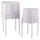Set 2 Porta Vasi Ø20x36 cm e Ø25x43 cm con Piedistallo in Ferro Bianco