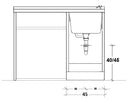 Lavatoio e Coprilavatrice 109x60x89cm Asse in Legno Montegrappa Edilla Bianco Destro