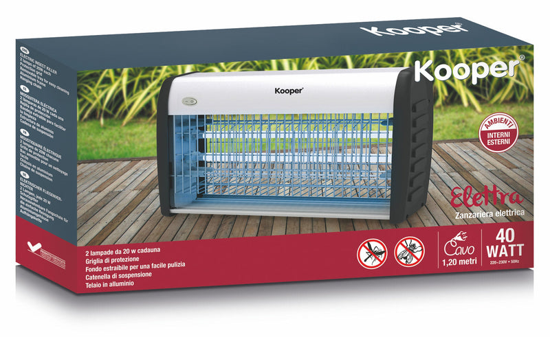 Zanzariera Elettrica 2 Lampade 40W Kooper Elettra