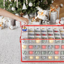 Scatola Portaaddobbi Natalizi 52,5x30x30 cm per 112 Palline Pieghevole con Zip in PP      