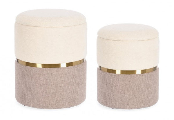 Lot de 2 poufs de rangement Radinka en tissu sconto