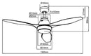 Ventilatore da Soffitto con 3 Pale e LED Ø132 cm 3 Velocità Martec Triumph Nero