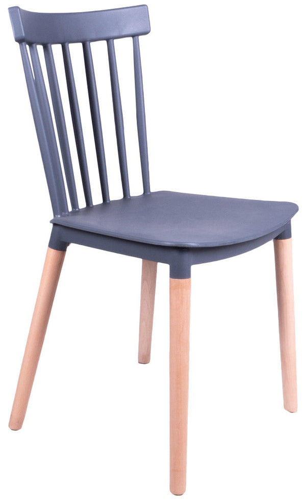 prezzo Chaise de jardin Vandi en polypropylène gris foncé et hêtre