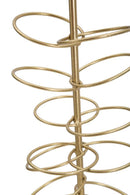 Portacandele Rings 14x13x46 cm in Ferro e Marmo Oro e Bianco