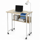Tavolo Scrivania Pieghevole 80x58x79,5 cm con 4 Ruote con Freno in MDF e Ferro      
