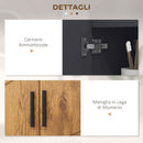 Mobile Sottolavabo da Bagno 60x30x60 cm per Piedistallo con Armadietto 2 Ante in MDF e Bambù Rovere      