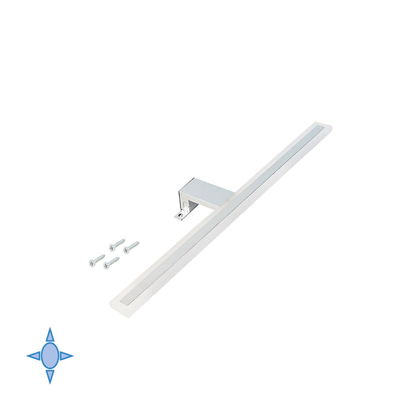 Applique Murale Led pour Miroir Salle de Bain 300 mm Ip44 Lumière Blanche Froide Aluminium et Plastique Chromé Emuca prezzo