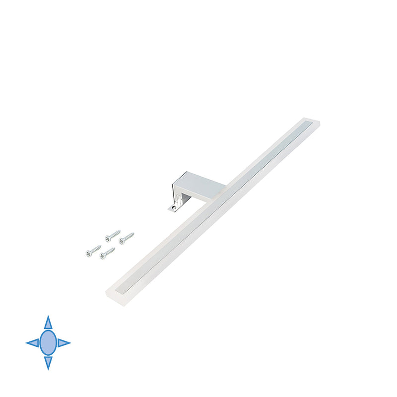 Applique Led per Specchio di Bagno 300 mm Ip44 Luce Bianca Fredda Alluminio e Plastica Cromo Emuca