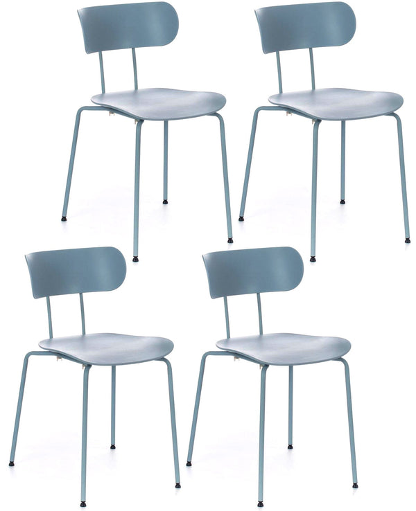 Set 4 Sedie 45x51xH82 cm in Polipropilene Fly Azzurro sconto