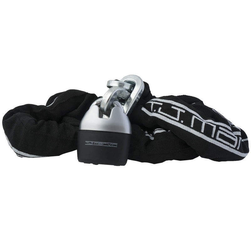 Kit Antifurto Lucchetto e Catena 150 cm in Acciaio per Moto Scooter T.J. Marvin Z018 Nero