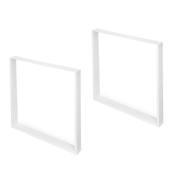Jeu de pieds de table rectangulaires carrés H720 en acier peint en blanc Emuca online