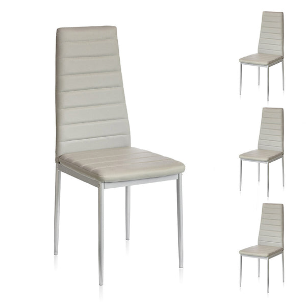 Lot de 4 chaises d'intérieur grises 41x41x96 cm en simili cuir prezzo